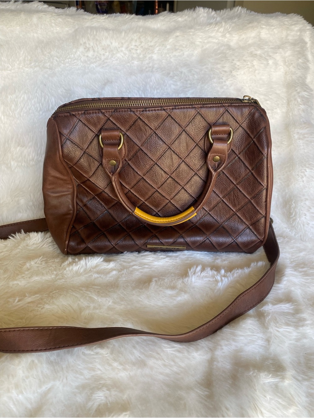 Steve Madden Quilted Brown Satchel Bag
